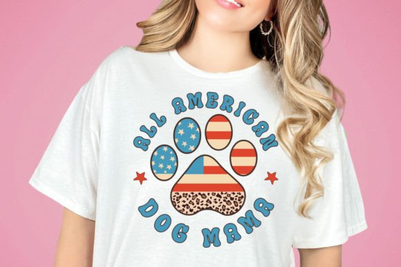 4th of July American Dog Mama Png Svg