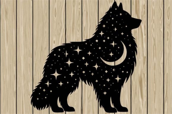 Celestial Dog Standing Stencil SVG