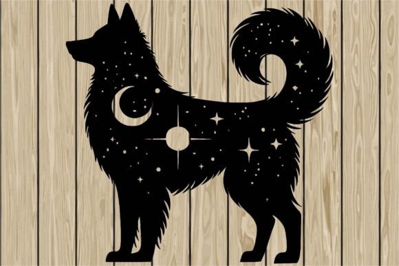 Celestial Dog Stencil Silhouette SVG