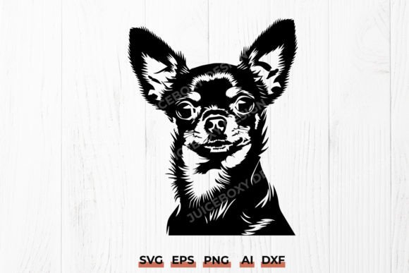 Chihuahua Face SVG DXF Dog Silhouette