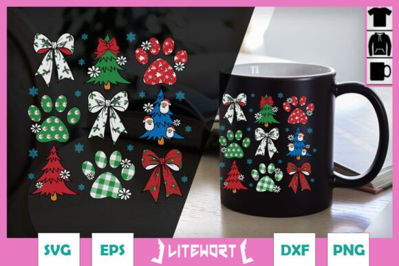 Christmas Dog Mama Coquette SVG