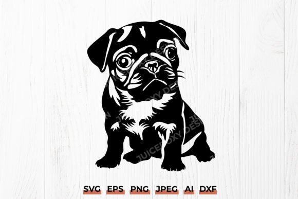 Cute Pug Puppy SVG Design