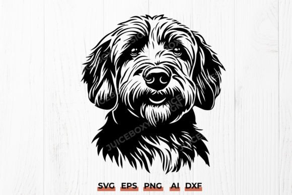 Goldendoodle Dog Face Silhouette SVG DXF