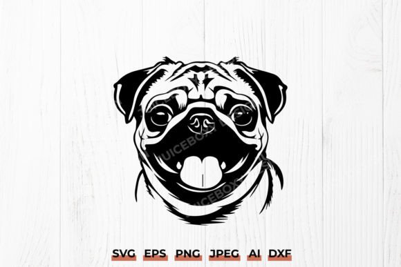 Happy Pug Face SVG - Cute Dog Design
