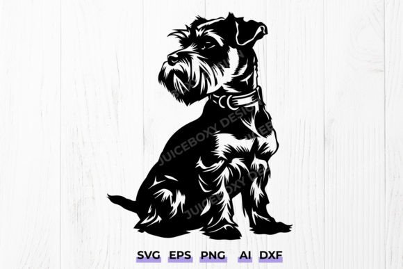 Mini Schnauzer Dog with Collar Svg