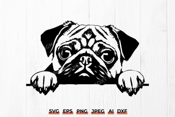 Peeking Pug SVG