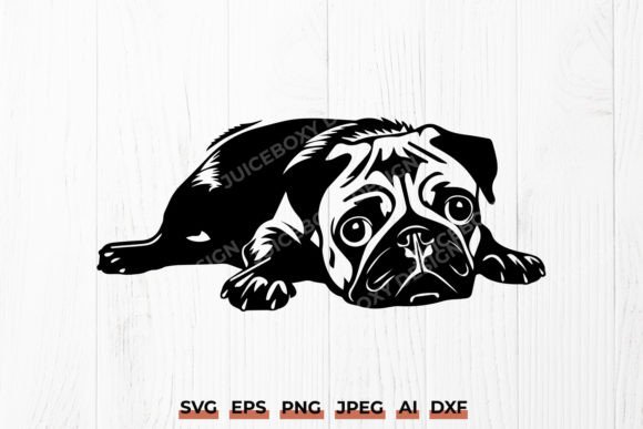 Pug Laying Down SVG