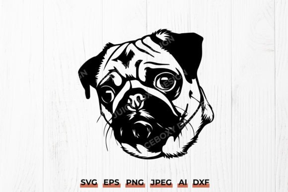Sad Pug Face SVG