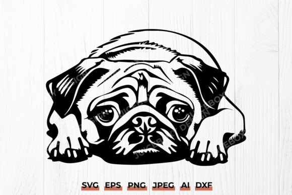 Sad Pug Face SVG