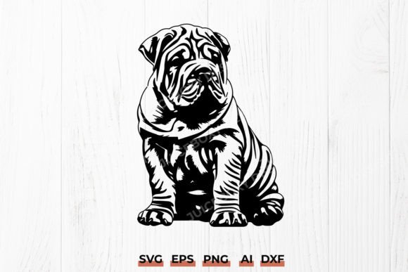 Shar Pei Puppy SVG Cute Dog Silhouette