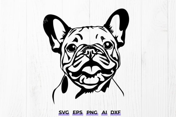 Smiling Frenchie Dog Svg