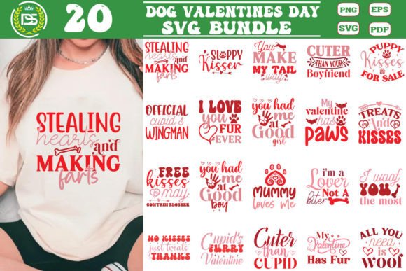 Valentine’s Day Dog Embroidery Bundle